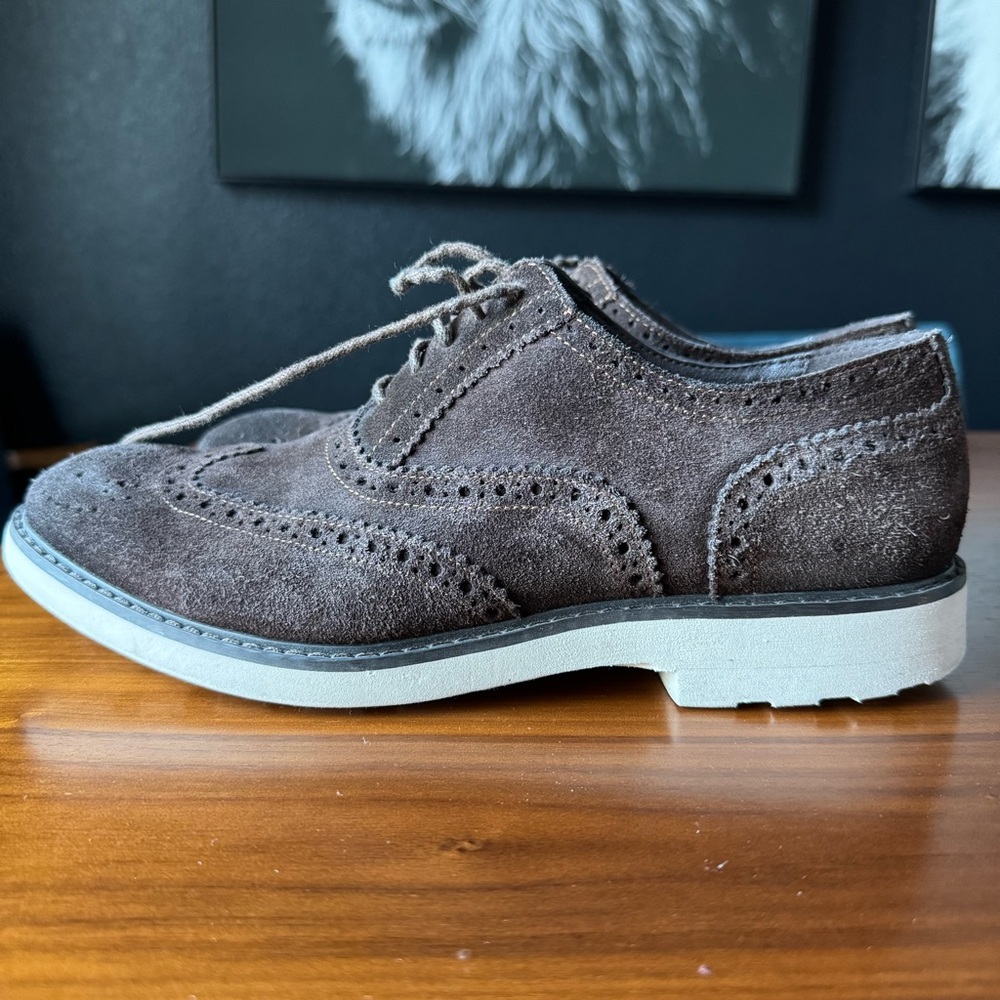 Dark Brown suede wingtips